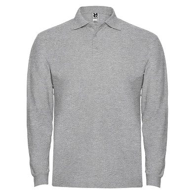 Estrella Langarm Poloshirt für Herren, Marl Grey, 2XL
