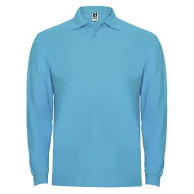 Estrella Langarm Poloshirt für Herren, türkis, L