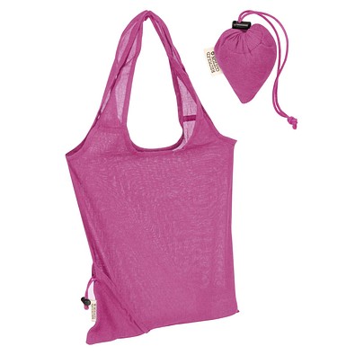Faltbare Einkaufstasche aus Baumwolle, pink