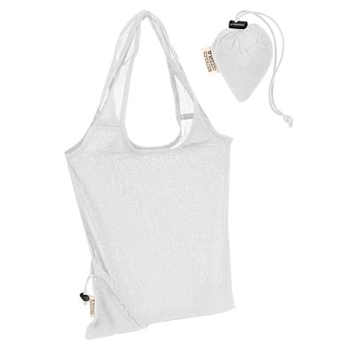 Faltbare Einkaufstasche aus Baumwolle, weiß