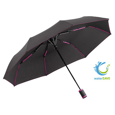 FARE® Automatik Taschenschirm Stylo, schwarz/magenta