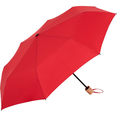 FARE® Mini-Taschenschirm ÖkoBrella, Holzgriff, rot