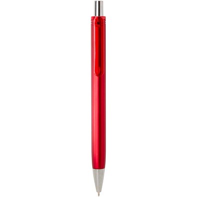 Feld RCS recycelter Kugelschreiber mit Metallic-Finish (schwarze Mine), rot