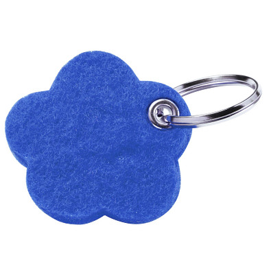 Filz-Schlüsselanhänger "Motiv Blume", blau Filz-Schlüsselanhänger "Motiv Blume", blau