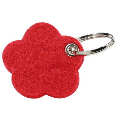 Filz-Schlüsselanhänger "Motiv Blume", rot Filz-Schlüsselanhänger "Motiv Blume", rot