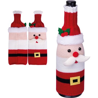 Flaschenüberzieher mit Weihnachtmotiv JILL, rot