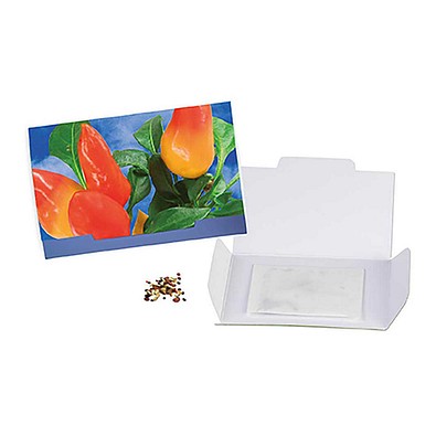 Flower-Card mit Samen, Gewürzpaprika, 1-seit. Druck