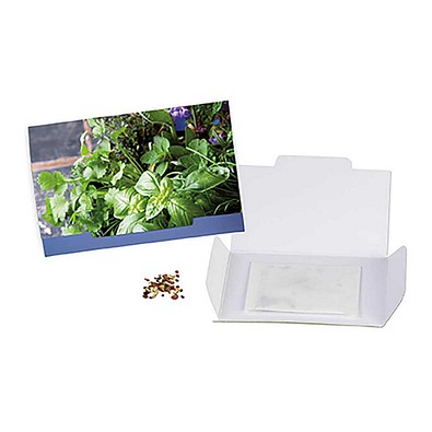 Flower-Card mit Samen, Kräutermischung, 1-seit. Druck