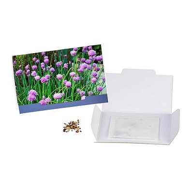Flower-Card mit Samen, Schnittlauch, 1-seit. Druck