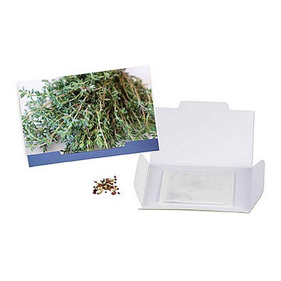Flower-Card mit Samen, Thymian, 1-seit. Druck