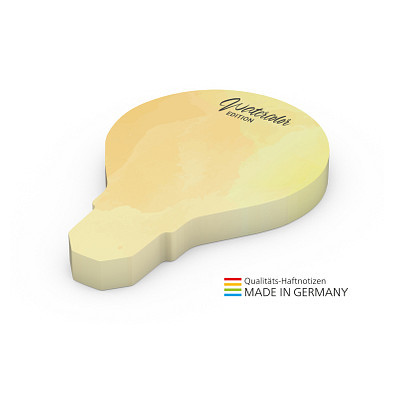 Geiger-Notes Haftnotiz Form aus 100 x 72 mm, 100 Blatt, inkl. Druck, Glühbirne