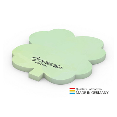 Geiger-Notes Haftnotiz Form aus 100 x 72 mm green+blue, inkl. Druck, Kleeblatt