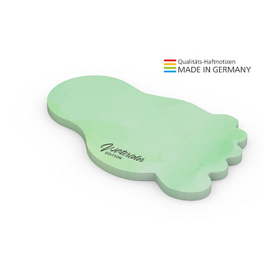 Geiger-Notes Haftnotiz Form aus 125 x 72 mm green+blue, inkl. Druck, Fuss