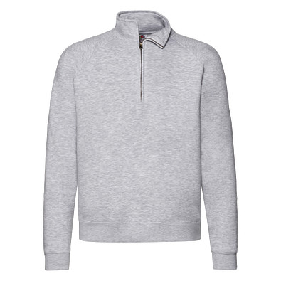 FRUIT OF THE LOOM® Unisex Sweatshirt Zip-Neck, grau, XL