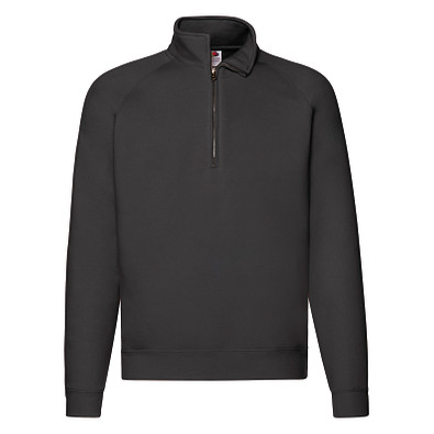 FRUIT OF THE LOOM® Unisex Sweatshirt Zip-Neck, schwarz, L