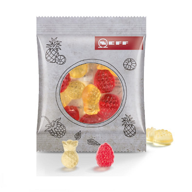 Trolli Fruchtgummi Minitüte 15g, Sonderform, inkl. Druck, kompostierbare Folie, weiß Trolli Fruchtgummi Minitüte 15g, Sonderform, inkl. Druck, kompostierbare Folie, weiß
