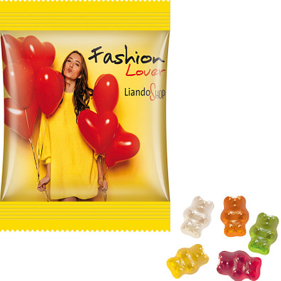 Trolli Fruchtgummi Minitüte 15g, inkl. Druck, Premium Bärchen, weiße Folie Trolli Fruchtgummi Minitüte 15g, inkl. Druck, Premium Bärchen, weiße Folie