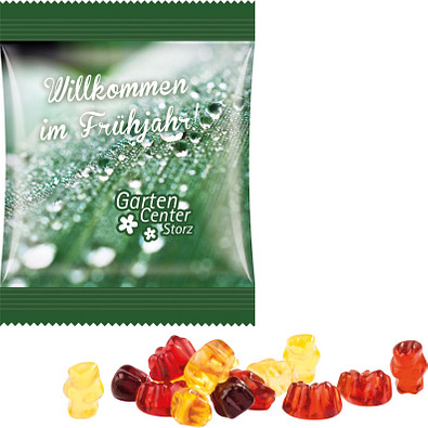 Trolli Fruchtgummi Minitüte 10g, inkl. Druck, Sonderform, kompostierbare Folie, transparent Trolli Fruchtgummi Minitüte 10g, inkl. Druck, Sonderform, kompostierbare Folie, transparent