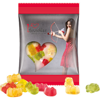 Trolli Fruchtgummi Minitüte 10g, Premium Bärchen, inkl. Druck, transparente Folie Trolli Fruchtgummi Minitüte 10g, Premium Bärchen, inkl. Druck, transparente Folie