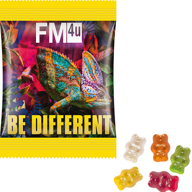 Trolli Fruchtgummi Minitüte 10g, Premium Bärchen, inkl. Druck, weiße Folie Trolli Fruchtgummi Minitüte 10g, Premium Bärchen, inkl. Druck, weiße Folie