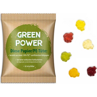 Fruchtgummi Standardformen, 15 g, Fisch, Verbundfolie weiß, inkl. Druck