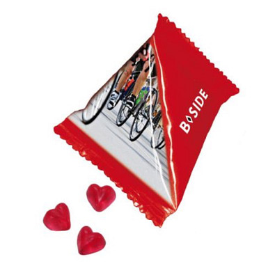 Trolli Fruchtgummi Tetraeder, Herz, inkl. Druck, weiße Folie