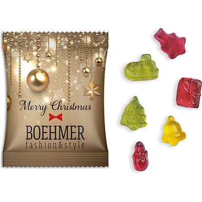 Fruchtgummi Weihnachtsedition, Folie transparent, inkl. Druck