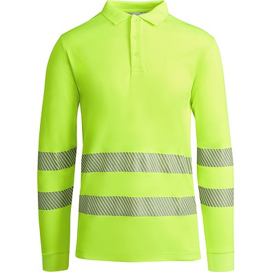 Sicherheits-Langarm-Poloshirt, L, Neon-Gelb