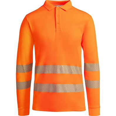 Sicherheits-Langarm-Poloshirt, XL, Neon-Orange