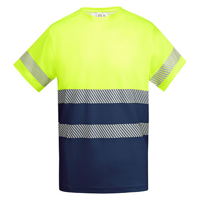 Funktionsshirt Tauri mit kurzen Ärmeln, L, navy/fluor yellow