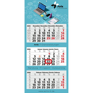 Geiger-Notes Monatskalender Maxi Light 3 Bestseller, inkl. Druck, Deutsch