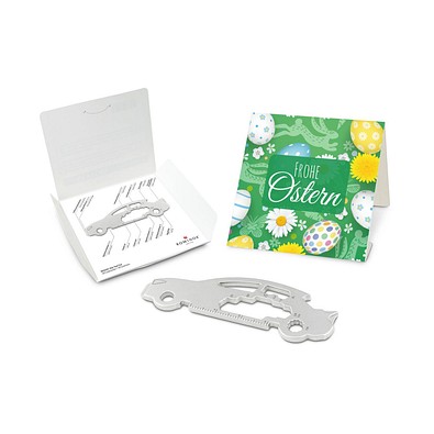 ROMINOX® Key Tool Car/Auto (18 Funktionen) im Motiv-Mäppchen Frohe Ostern