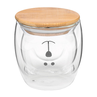 Glas BAMBOO BEAR,braun, transparent