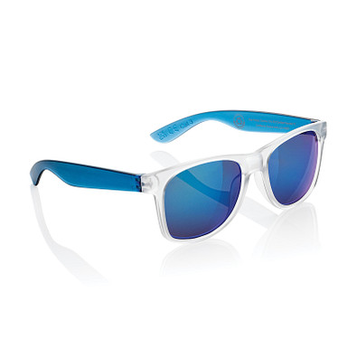 Gleam Sonnenbrille aus RCS rec. PC mit verspiegelten Gläsern, blau, weiß