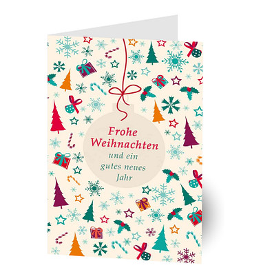 Grußkarte Weihnachten, Motiv Weihnachtsornament, ohne Innendruck