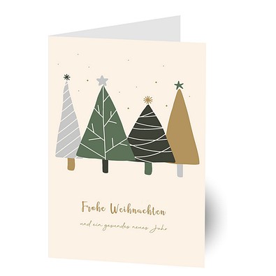 Grußkarte Weihnachten, Motiv Weihnachtswald, Danke an Partner