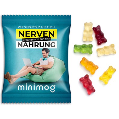 Gummibärchen im Werbetütchen, 10 g, Folie transparent, inkl. Druck
