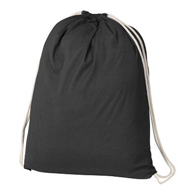 Gymbag aus Baumwolle , schwarz