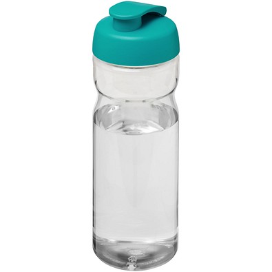 H2O Active® Base 650 ml Sportflasche mit Klappdeckel, transparent/aquablau