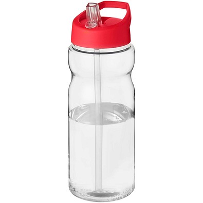 H2O Active® Eco Base 650 ml Sportflasche mit Ausgussdeckel, transparent/rot