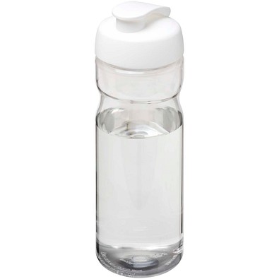 H2O Active® Eco Base 650 ml Sportflasche mit Klappdeckel, transparent/weiß