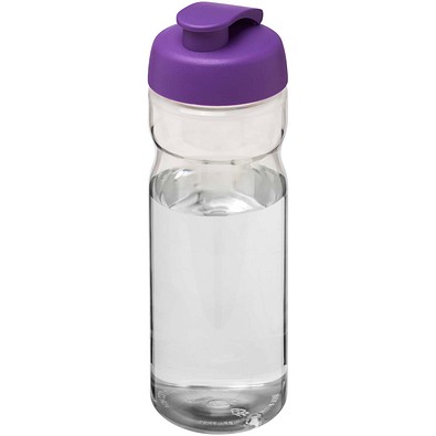 H2O Active® Eco Base 650 ml Sportflasche mit Klappdeckel, transparent/lila