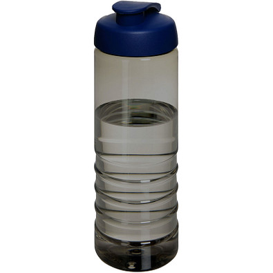H2O Active® Eco Treble 750 ml Sportflasche mit Stülpdeckel & Trinkklappe, kohle, blau