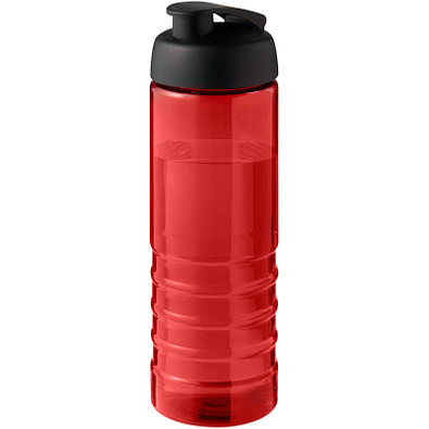 H2O Active® Eco Treble 750 ml Sportflasche mit Stülpdeckel & Trinkklappe, rot, schwarz