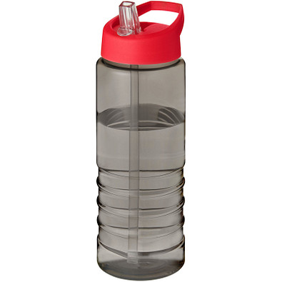 H2O Active® Eco Treble 750 ml Sportflasche mit Stülpdeckel & Trinktülle, kohle, weiß