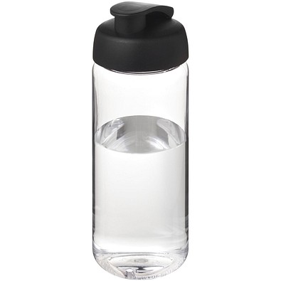 H2O Active® Octave Tritan™ 600-ml-Sportflasche mit Klappdeckel, transparentklar/schwarz
