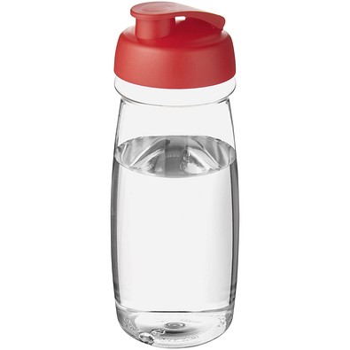 H2O Active® Pulse 600 ml Sportflasche mit Klappdeckel, transparent/rot