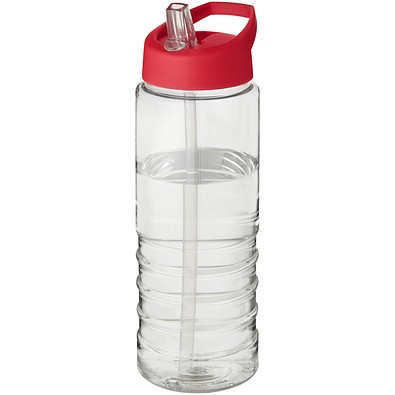 H2O Active® Treble 750 ml Sportflasche mit Ausgussdeckel, transparent/rot