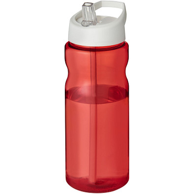 H2O Base Sportflasche mit Ausgussdeckel, 650 ml, rot,weiss