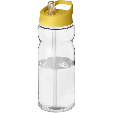 H2O Base Sportflasche mit Ausgussdeckel, 650 ml, transparent,gelb